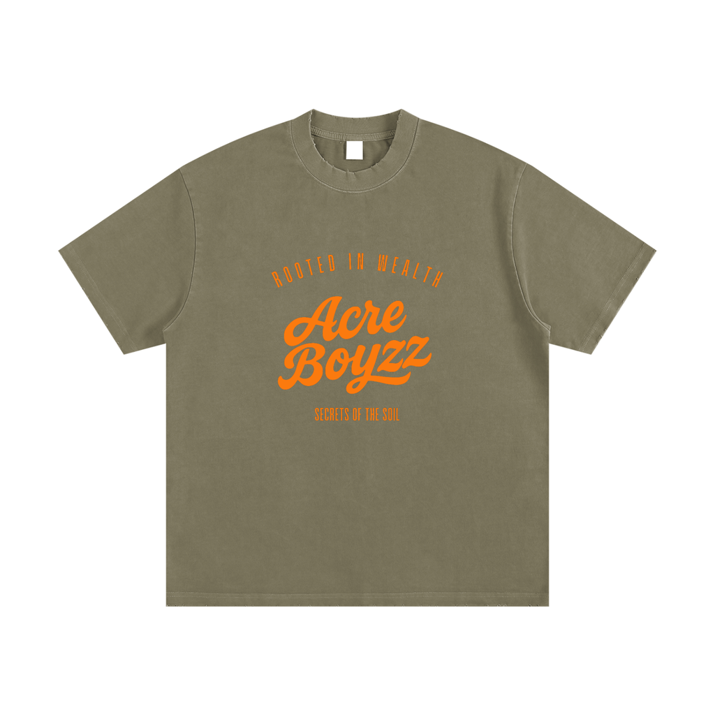 Acre Boyzz Vintage Frayed Tee – Sage Green